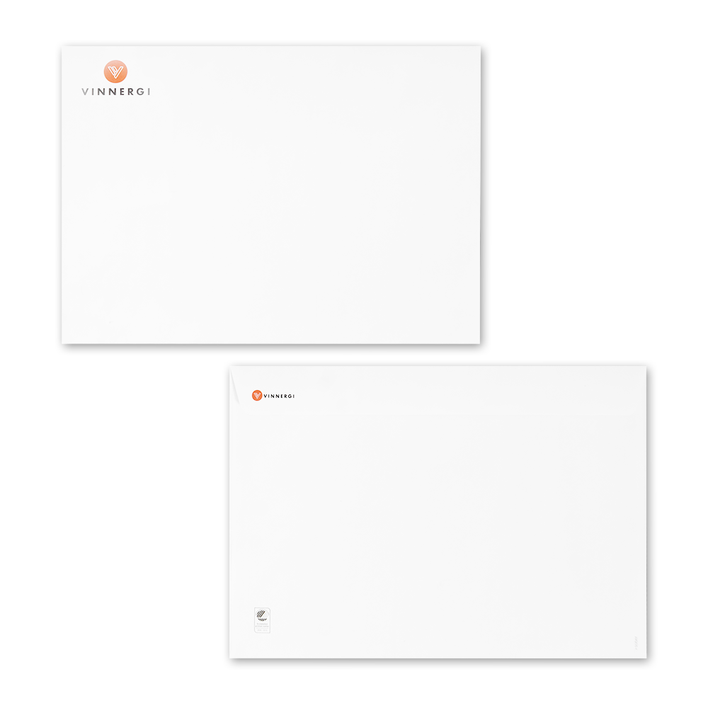 Kuvert C4 remsa, Logo Vinnergi fram och bak