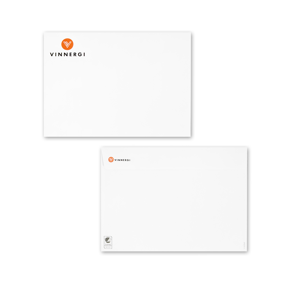 Kuvert C5, remsa,  Logo Vinnergi fram och bak